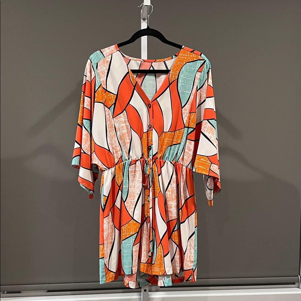Vibrant Geometric Romper